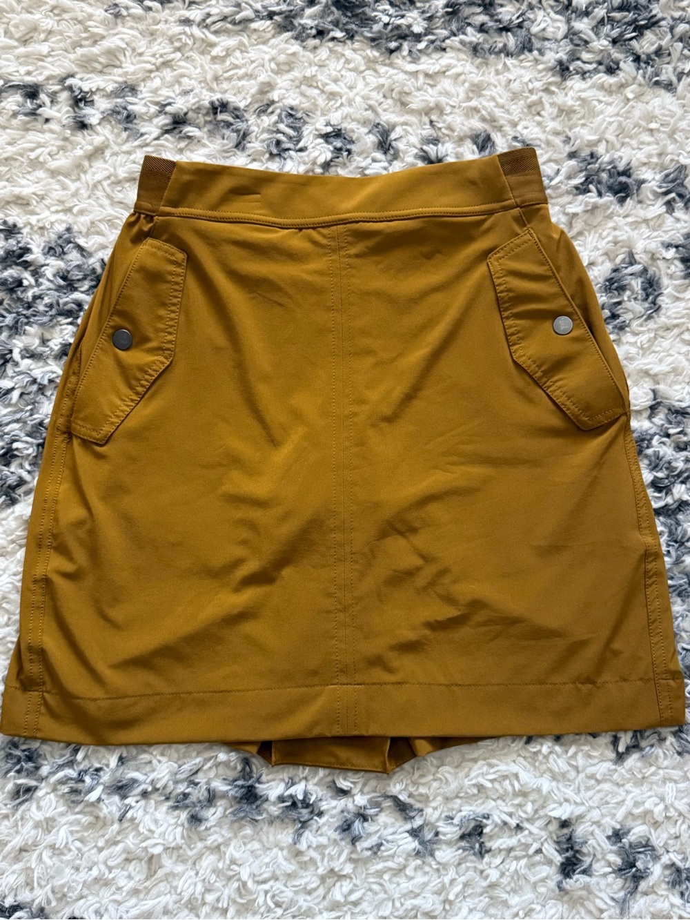 Athleta Mustard Yellow Skort with Front Flap Pockets